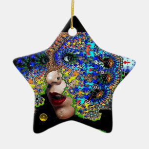 EPHEMERAL , Yellow Topaz , Blue Sapphire Star Keramisch Ornament