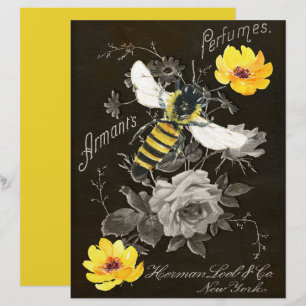 Ephémère d'abeilles vintage Papier à scandale Rose