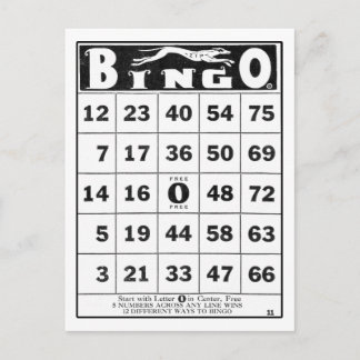 Ephémère vintage | Carte Bingo vintage