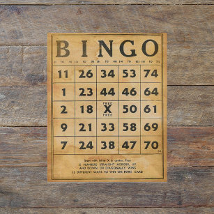 Ephémère vintage carte de bingo