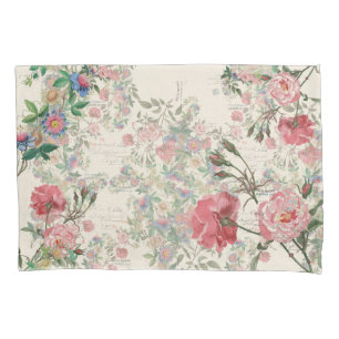 Éphémères français roses et taie d'oreiller de