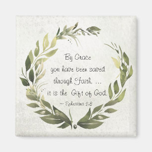 Ephesianen 2:8 Op Grace heb je gered Magneet