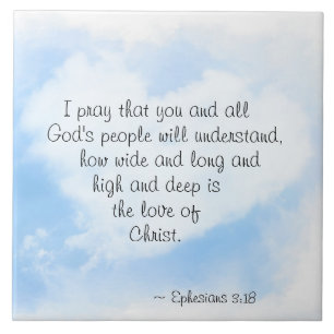 Ephesianen 3:18 Hoe breed en diep is de liefde van Tegeltje