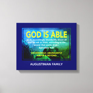 Ephesianen 3:20 GOD IS IN STAAT Canvas Afdruk