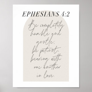 Ephesianen. 4:2 Minimale Boho beige Arch Poster