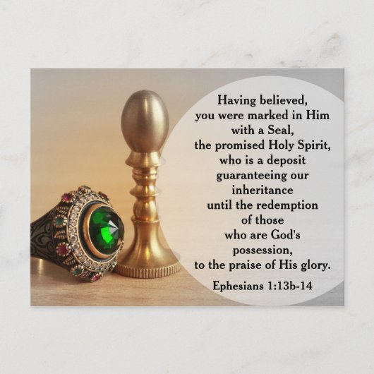 Ephesians 1:13b-14 Marked with a Seal Postcard Briefkaart (Voorkant)