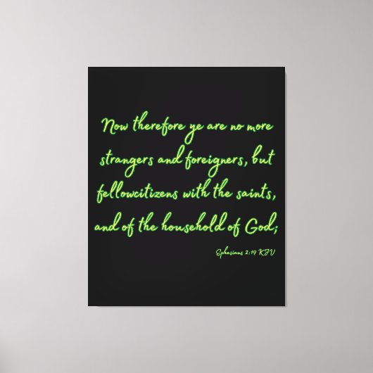 Ephesians 2:19 Bijbelse KJV-wandkunst Canvas Afdruk (Voorkant)