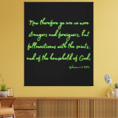 Ephesians 2:19 Bijbelse KJV-wandkunst Canvas Afdruk (Insitu (Woonkamer))