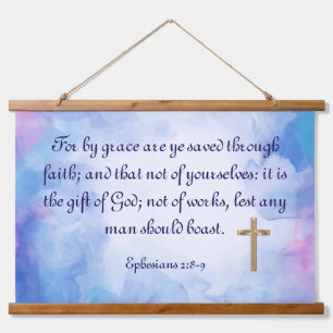 Ephesians 2:8-9 hangend wandkleed