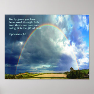 Ephesians 2:8 Regenboog Poster