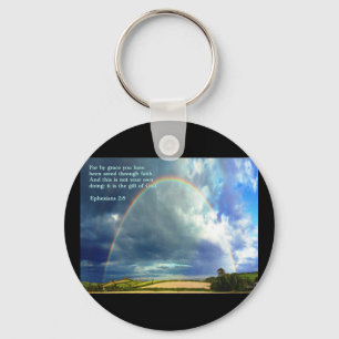 Ephesians 2:8 Regenboog Sleutelhanger