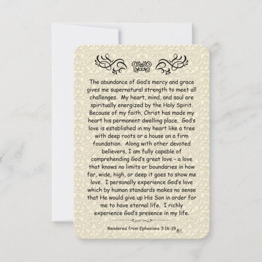 Ephesians 3:16 - de Kaart van de Nota van de Manus (Voorkant)