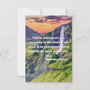 Ephesians 3:16 KJV Bijbel Verse Pic Flat Greeting Kaart