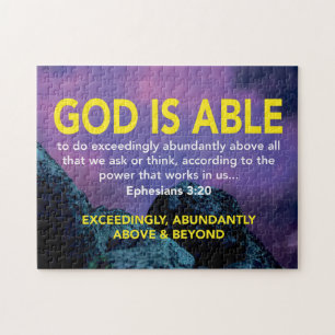 EPHESIANS 3:20 God is buitengewoon Christelijk Legpuzzel