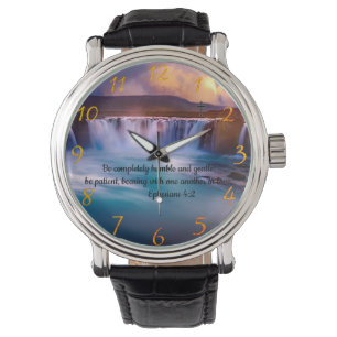 Ephesians 4:2 Christelijk Faith gebed Horloge