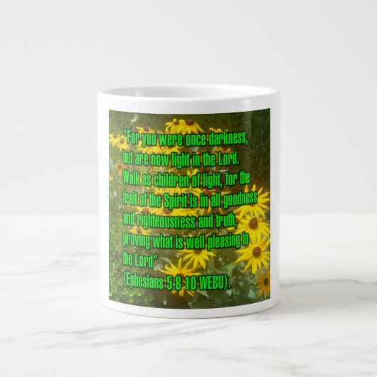 Ephesians 5:8-10 WEBU Mug Extra Grote Beker (Voorkant)