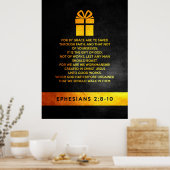 Ephesians Bijbelverse 2:8-10 Poster (Keuken)