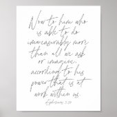 Ephesians script 3:20 poster (Voorkant)