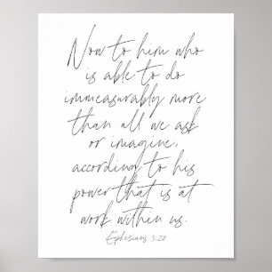 Ephesians script 3:20 poster