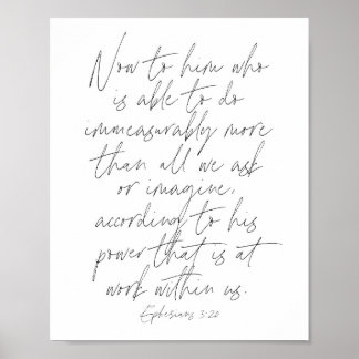 Ephesians script 3:20 poster