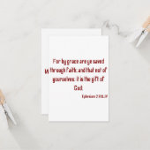 Ephésiens 2:8 KJV Bible Scripture Carte de voeux (Devant/Arrière en situation)