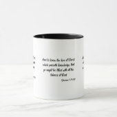 Ephésiens 3:19 KJV Bible Écriture Mug à deux tons (Centre)