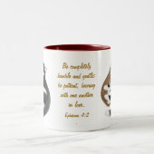 Éphésiens 4:2 Loin Chats Bible Verse Mug (Centre)