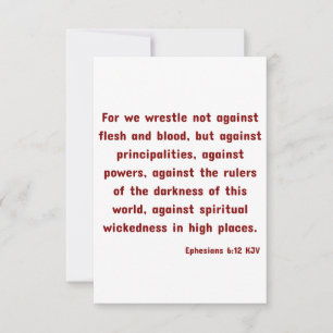 Ephésiens 6:12 KJV Bible Verse Carte de voeux