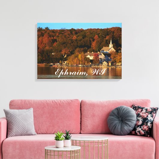 Ephraim, Wisconsin bij zonsondergang Canvas Afdruk (Insitu (Woonkamer))