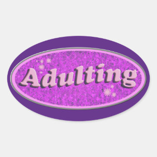 Epic Adulting Slogan Flashback  Style Ovale Sticker