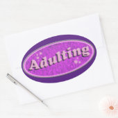 Epic Adulting Slogan Flashback  Style Ovale Sticker (Envelop)