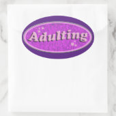 Epic Adulting Slogan Flashback  Style Ovale Sticker (Tas)