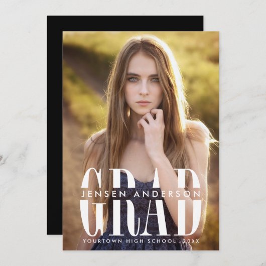 Epic Afstudeerder Vertical Photo Graduparty Kaart (Voorkant / Achterkant)