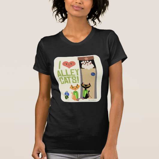 Epic Alley Cats Fun Retro Cartoon Art Design T-shirt (Voorkant)