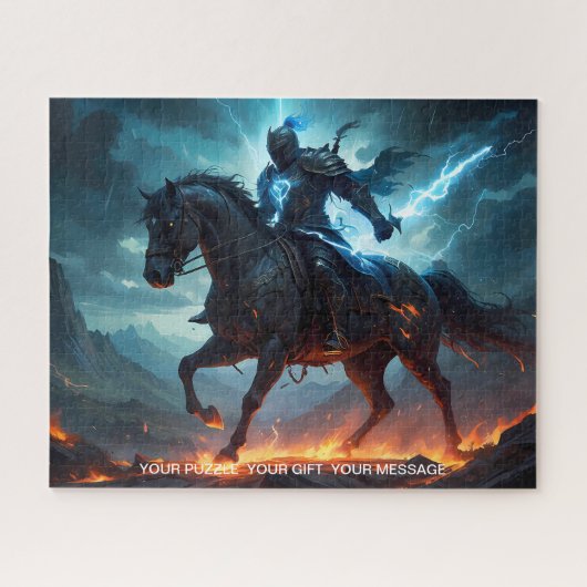 Epic Black Knight & Stallion Art Puzzel Collectie (Horizontaal)