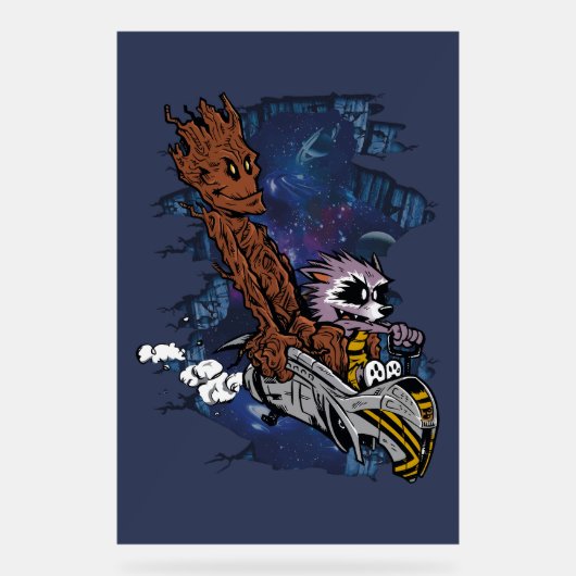 Epic Cosmic Adventure – Galactic Warrior and Rebel Acryl Bord (Voorkant)