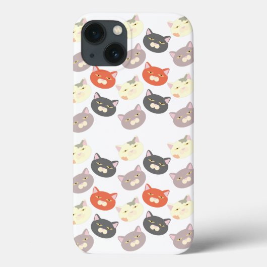 Epic Cute Cat Head Cartoon Fun Pattern Case-Mate iPhone Case (Achterkant)