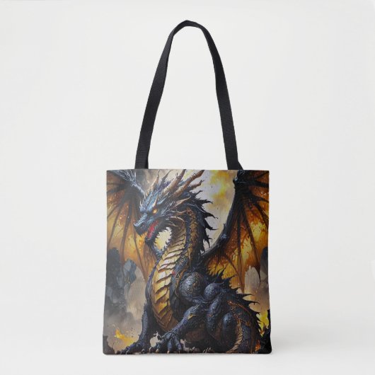 Epic Dragon Fantasy Canvas tas (Voorkant)
