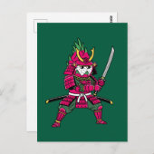 Epic Dragon Fruit Samurai Warrior Katana Illustrat Briefkaart (Voorkant / Achterkant)