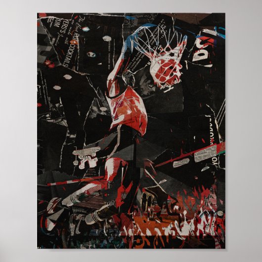 Epic Dunk Collage bascketball player Poster (Voorkant)