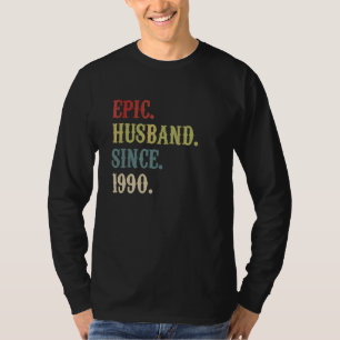 Epic echtgenoot sinds 1990 Retro 32e bruiloft anim T-shirt