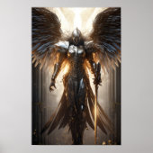 Epic Fantasy Warrior Holding Lang Zwaard Poster (Voorkant)