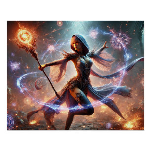 Epic Femme Assistant Bataille Affiches Magie Puiss