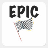 Epic Finish Line Checkered Racing Flag Vierkante Sticker (Voorkant)