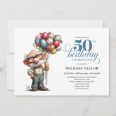 Epic Funny Man 50th Bash Whimsical Party Invite Kaart (Voorkant)