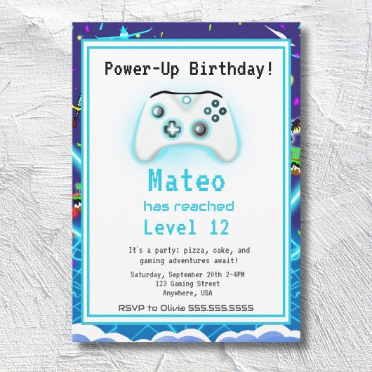 Epic Gamer Happy 12 Anniversaire Invitation Critic