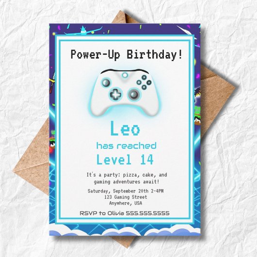 Epic Gamer Happy 14 Anniversaire Invitation Critic