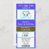 Epic Gamer Happy 8th Birthday Ticket Invitation (Devant)