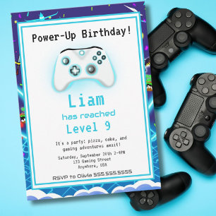 Epic Gamer Happy 9th Birthday Invitation Critical
