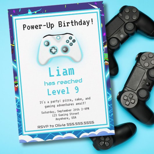 Epic Gamer Happy 9th Birthday Invitation Critical 